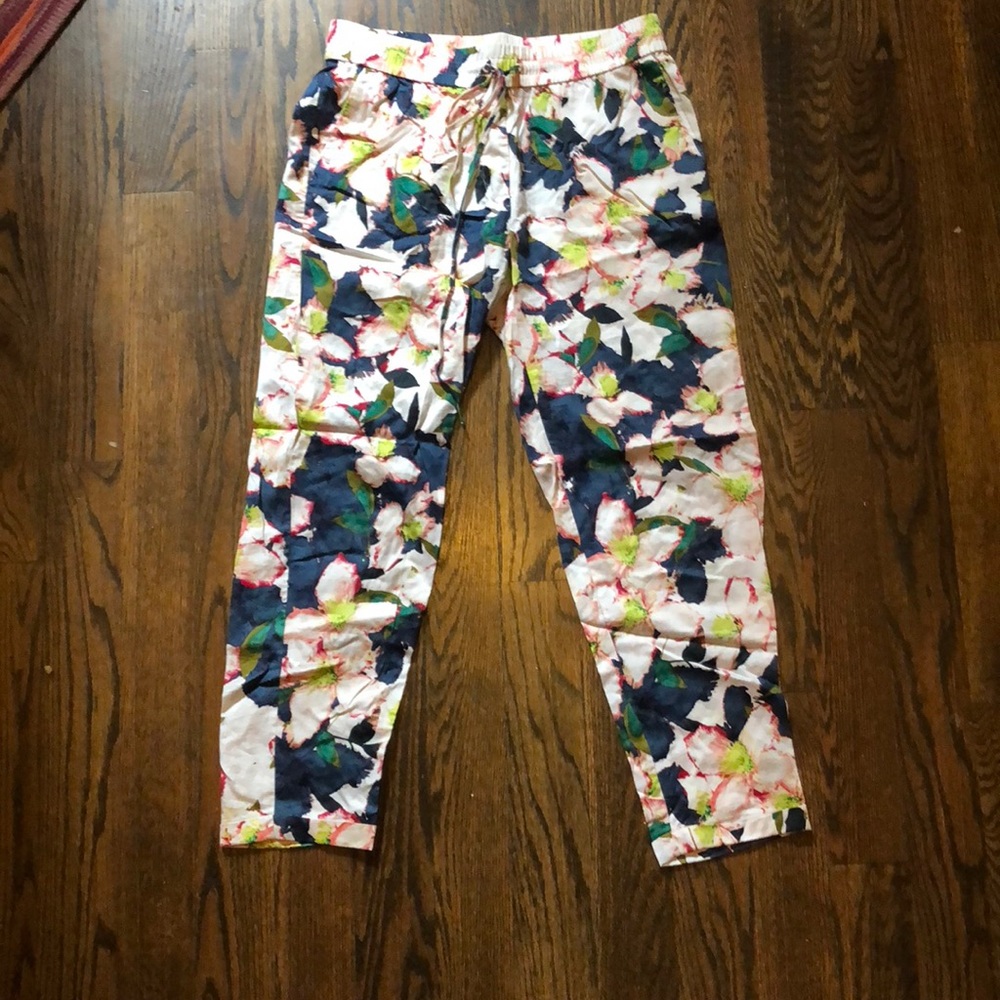Floral J Crew cropped pant